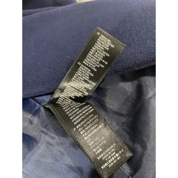 Forever 21 Blue Single Breasted Peacoat S Button Detail Wide Collar - Picture 5 of 10